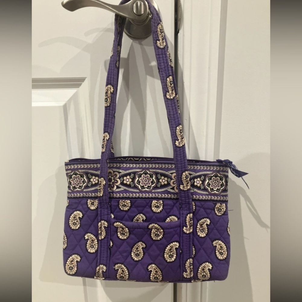Vera Bradley Little Betsy bag -retired Simply Violet paisley pattern.